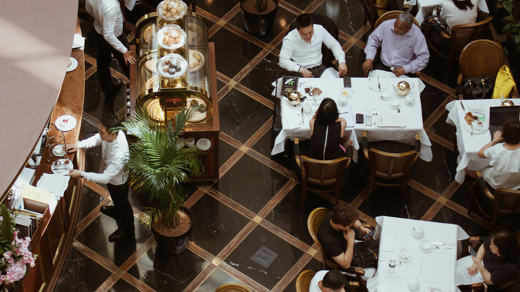 A busy restaurant run by Vermaat Groep, seen from above